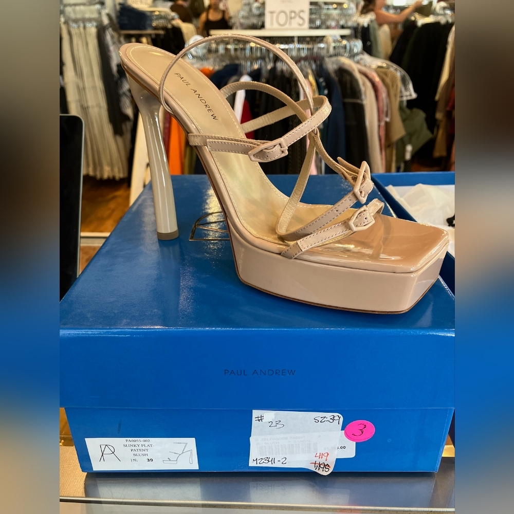 Sz 39 and 40 NIB $1195 Paul Andrew nude platforms
